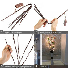 Battery LED twig branches with controller pack and clips for arranging