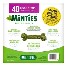 Back of dental treat package with ingredient and feeding information layout