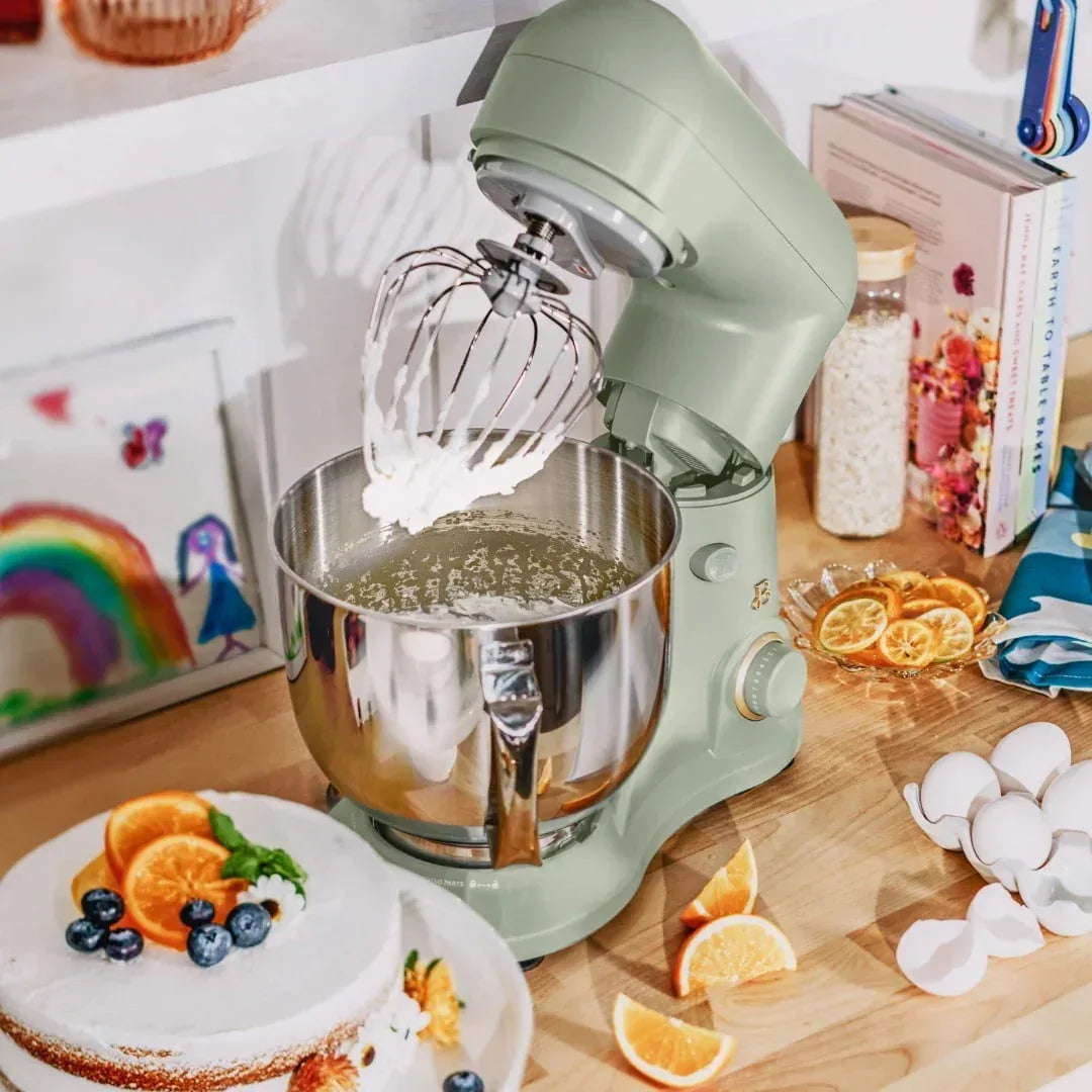 Beautiful 5.3 Qt Stand Mixer, Black Sesame with Flat Beater, Dough Hook, Balloon Whisk