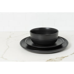 10 Strawberry Street Double Line 6.25"/24 oz Round Cereal Bowl, Set of 6, Matte Black