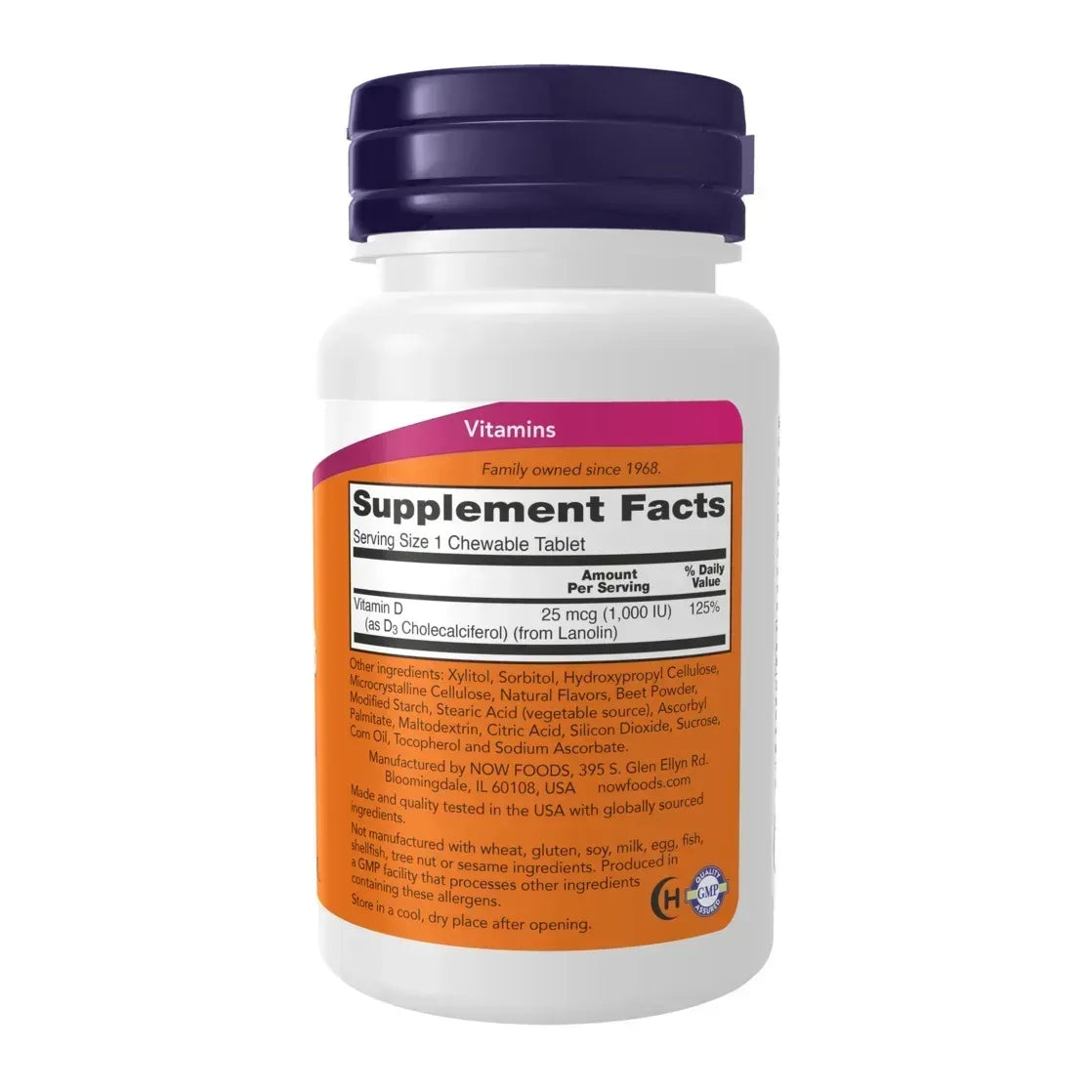 NOW Foods, Vitamin D-3, High Potency, 125 mcg (5,000 IU), 120 Softgels