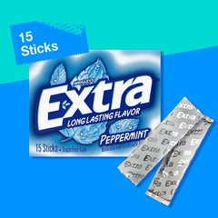 Extra Gum Peppermint Sugar Free Chewing Gum, Single Pack - 15 Stick