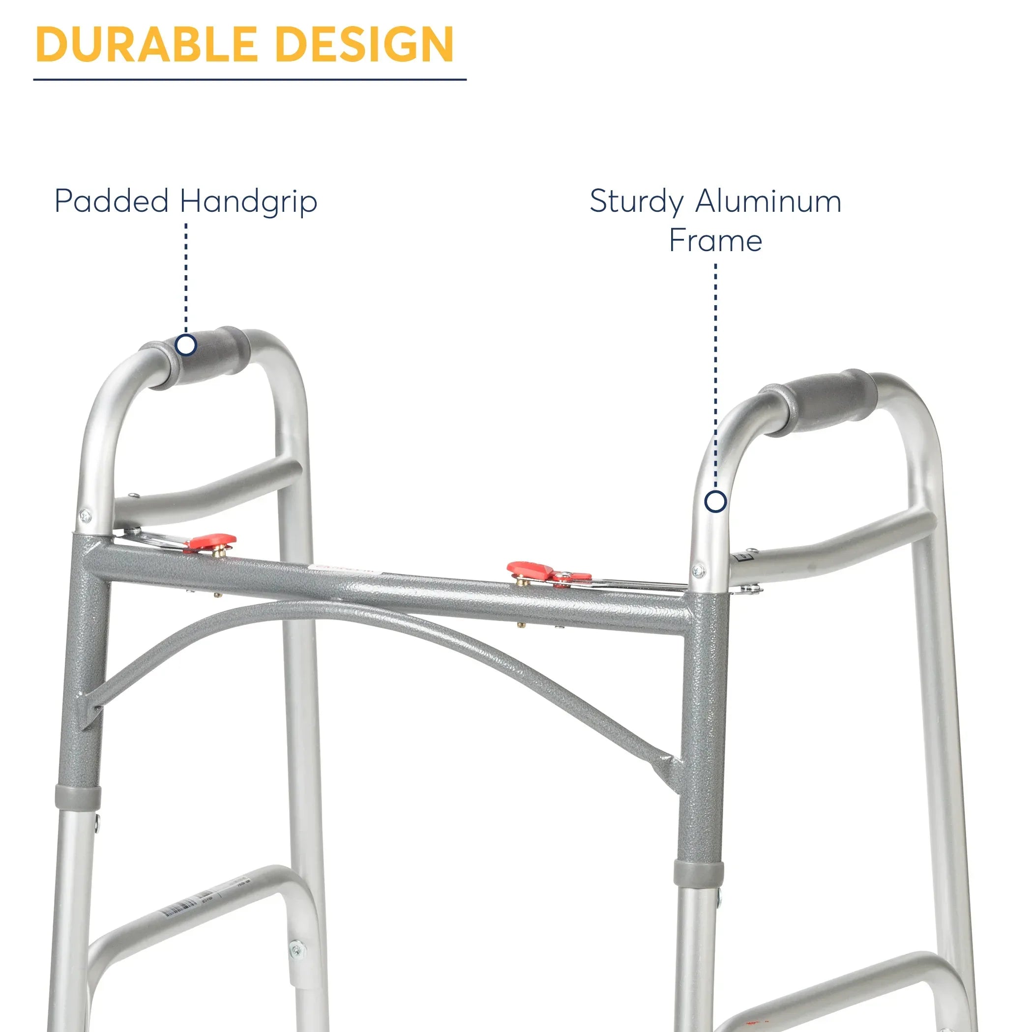 Drive Medical Deluxe Two Button Folding Walker with Wheels