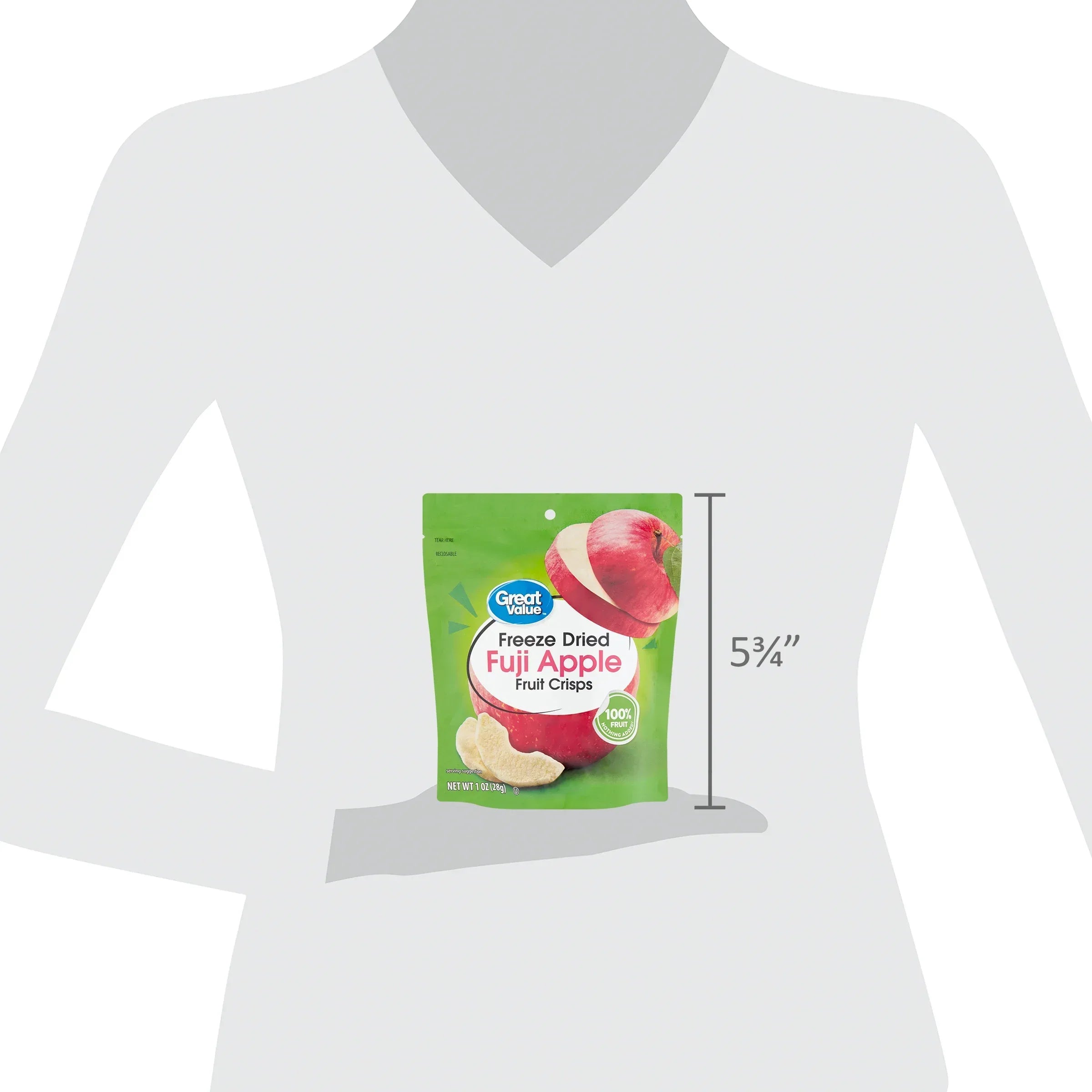 Great Value Freeze Dried Fuji Apple Fruit Crisps, 1 oz