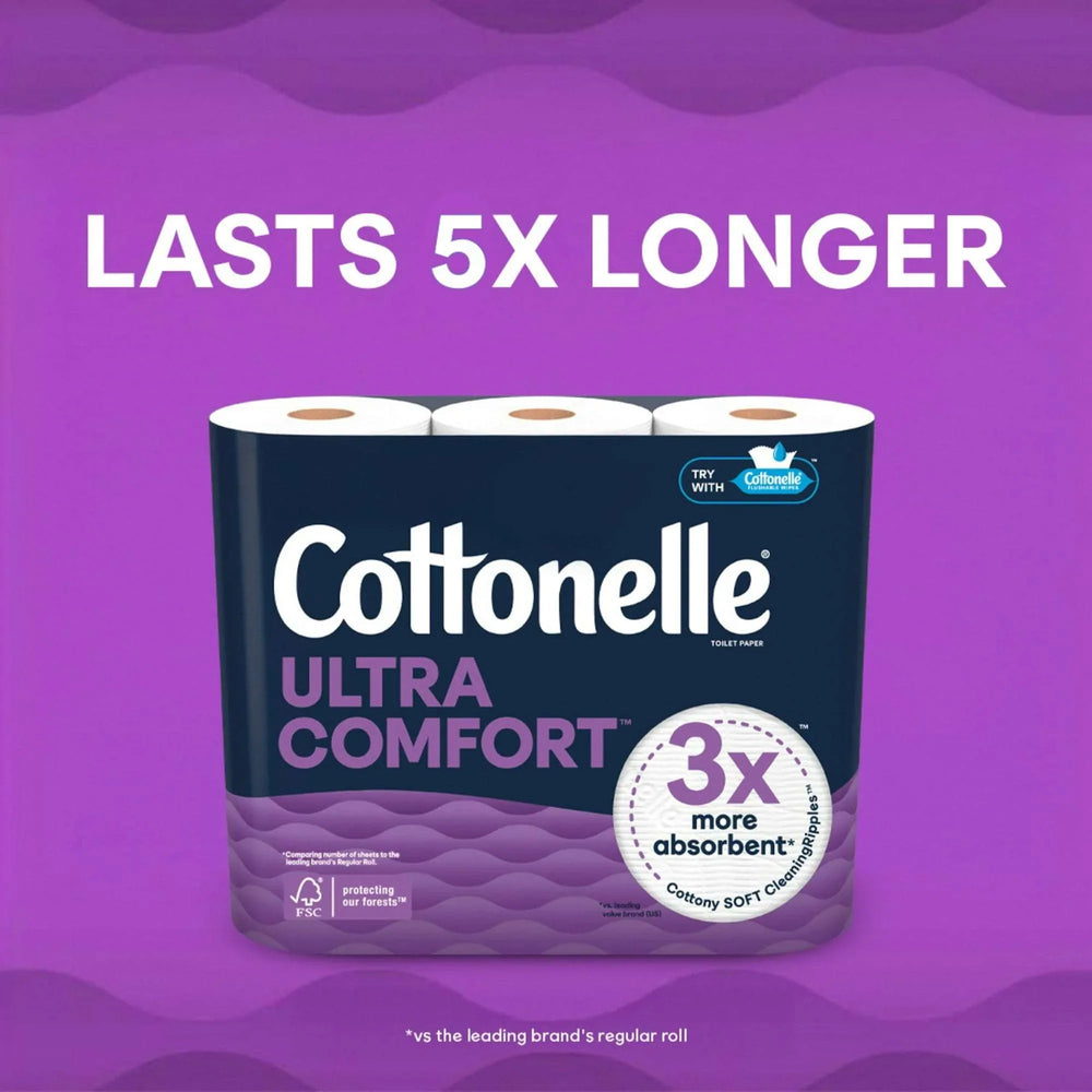 Cottonelle Ultra Comfort Toilet Paper, Soft Toilet Tissue, 12 Mega Rolls - USA MEGA SHOP