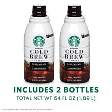 Two cold brew concentrate bottles with black caps and Signature Black label