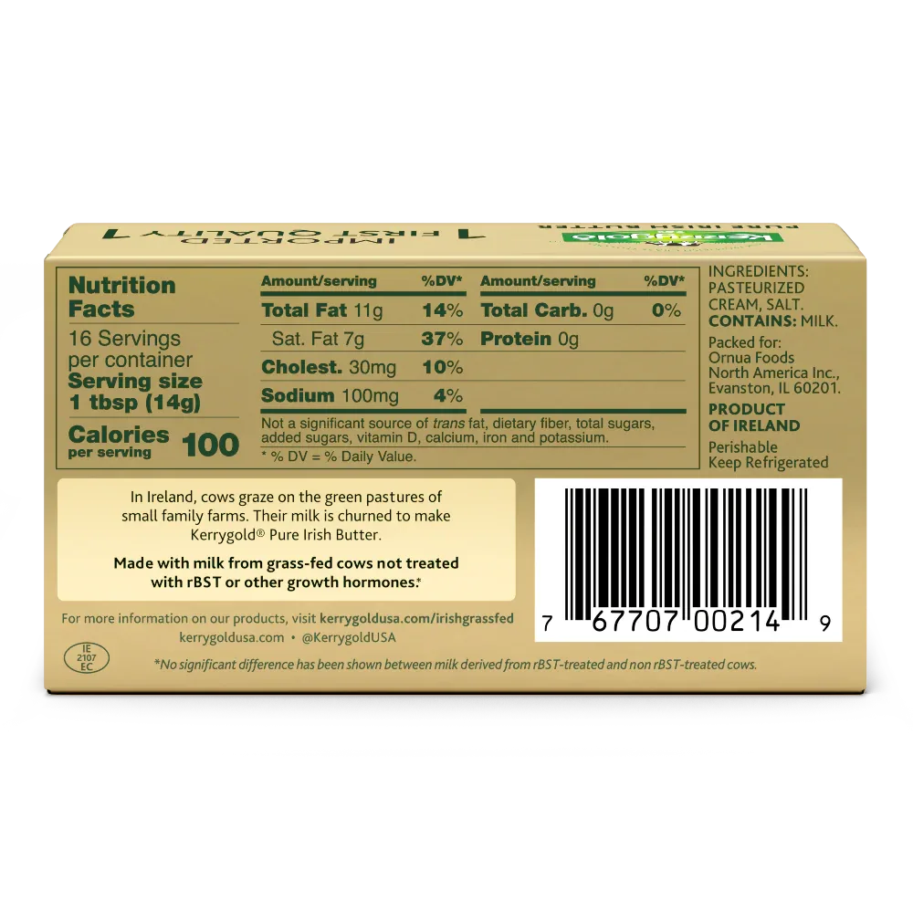 Kerrygold Grass-Fed Salted Pure Irish Butter, 8 oz. - USA MEGA SHOP