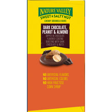 Nature Valley Sweet & Salty Nut chewy granola bars, dark chocolate peanut & almond, box back