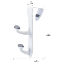 White over-the-door rubber grip hook set with gray padded arms