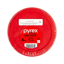 Pyrex Simply Store red container lid with barcode and product label