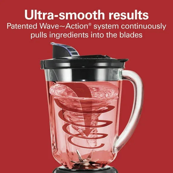 Hamilton Beach Wave Action Blender for Kitchen, 48 oz Jar for Smoothies and Shakes, Black - USA MEGA SHOP
