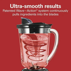 Hamilton Beach Wave Action Blender for Kitchen, 48 oz Jar for Smoothies and Shakes, Black