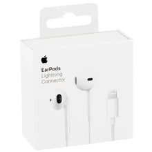 Apple EarPods box showing two wired earbuds and Lightning plug