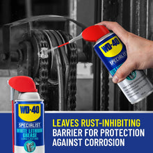 WD-40 Specialist white lithium grease spray can with red straw nozzle