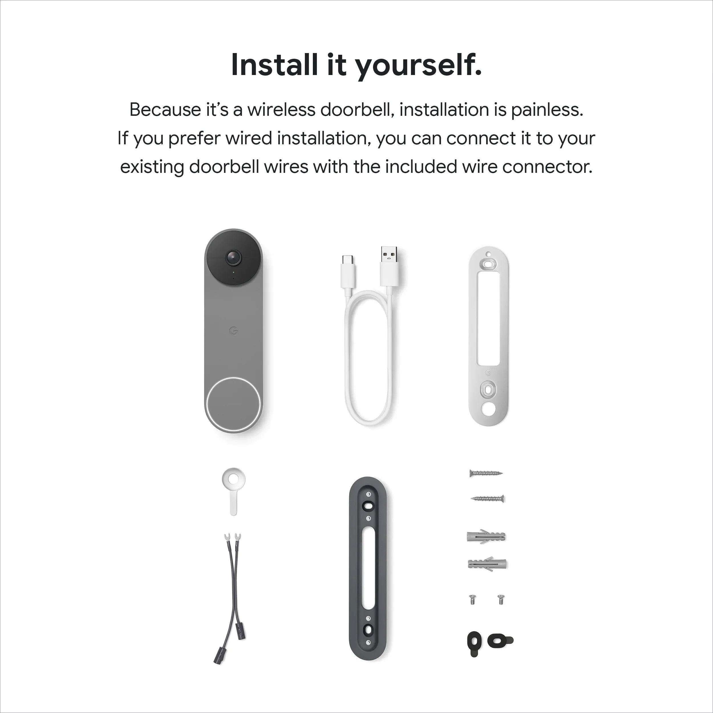 Google Nest DBELLBA Video Doorbell (Battery, Ash)