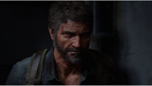 PlayStation 5 game screenshot: rugged older man with a gray beard and stern face