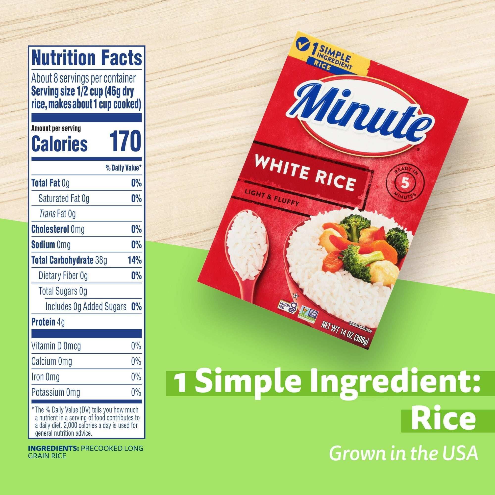 Minute Instant White Rice, Light and Fluffy, Gluten Free, 14 oz