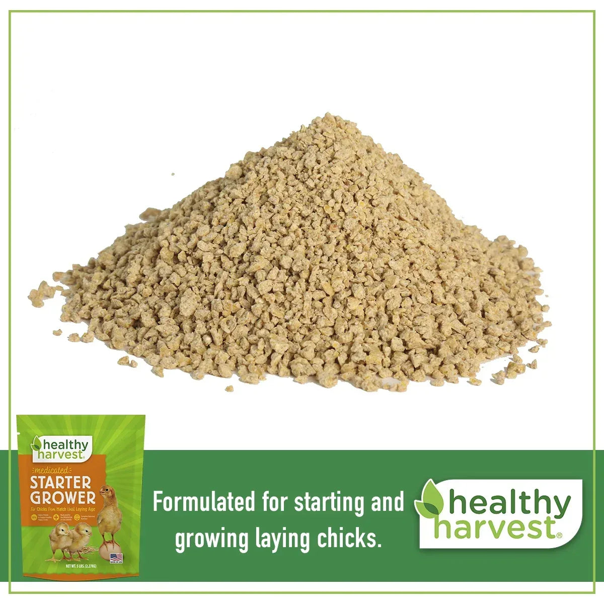 Healthy Harvest Medicated Starter Crumble Feed for Baby Chicks, 5 lb bag