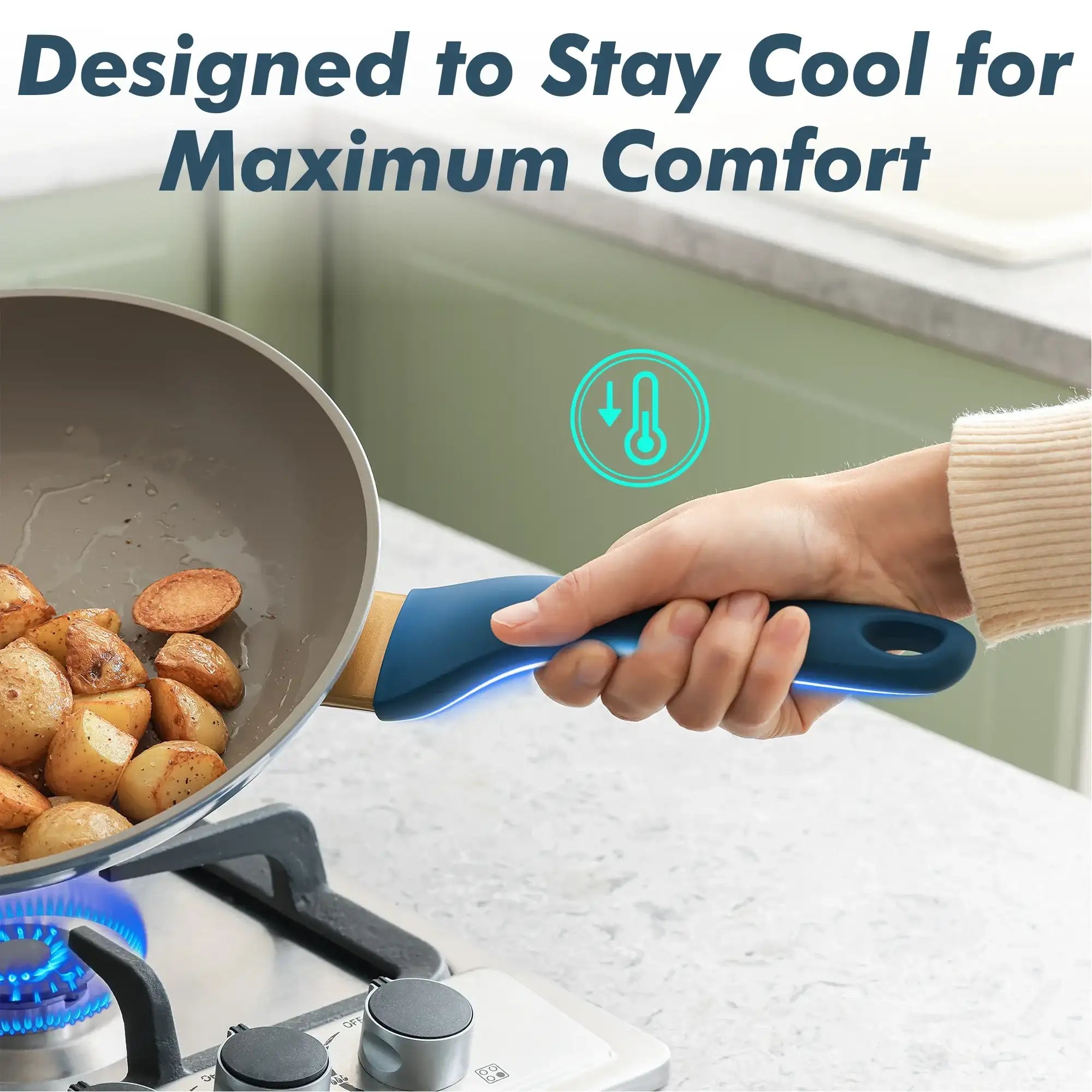 SENSARTE Nonstick Pots and Pans Set, 18Pcs Non Stick Cookware Sets, Induction Kitchen Cookware Sets