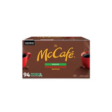 McCafe decaf premium roast coffee pods box, 94 K-Cups, medium roast