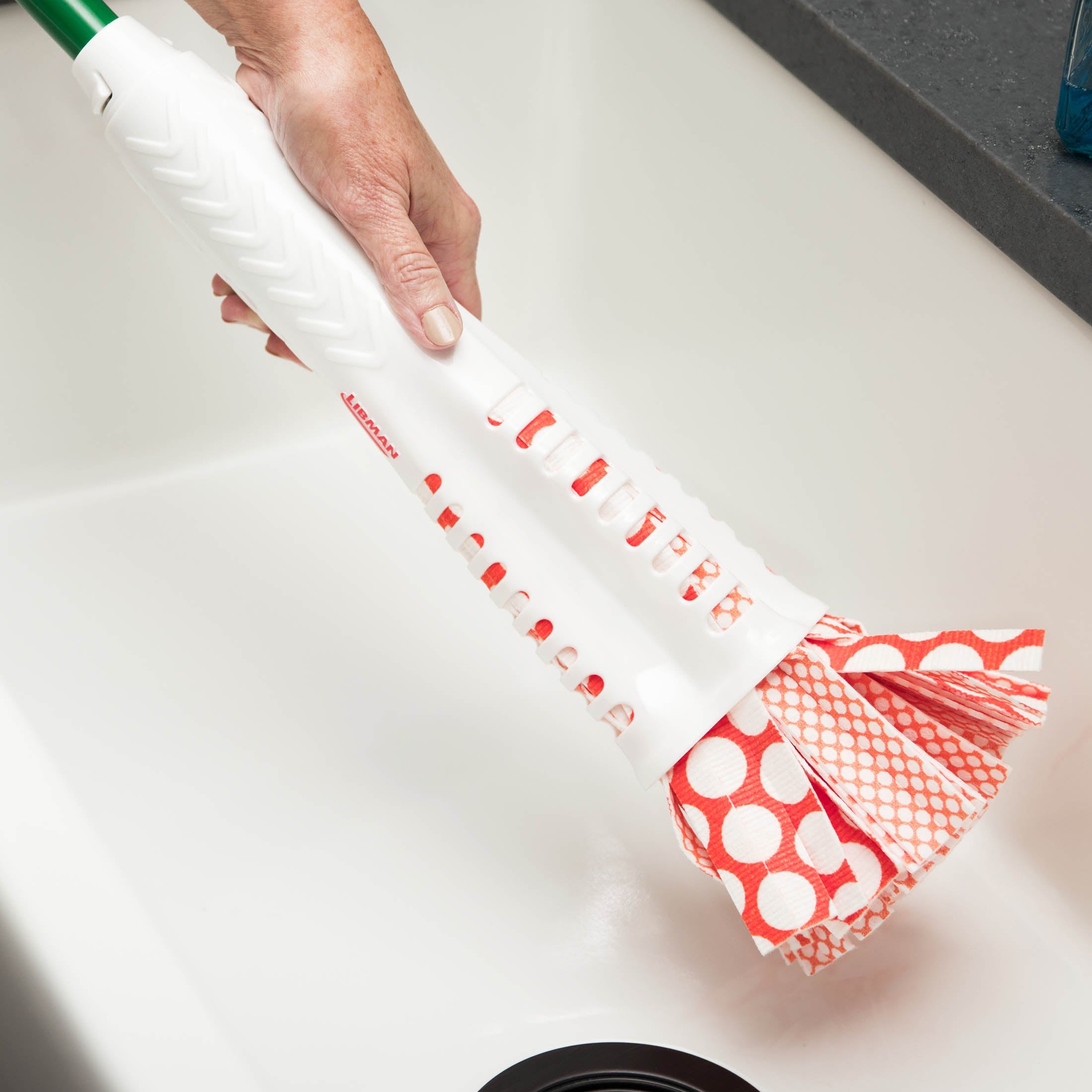 Libman Wonder Mop with Microfiber Fibers and Green Steel Handle