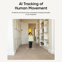 Indoor security camera AI human movement promotional graphic