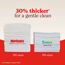 Baby wipes pack comparison showing 30% thicker on two stacks