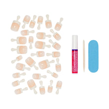 Set of press-on nails with applicator and nail glue, pale white tips