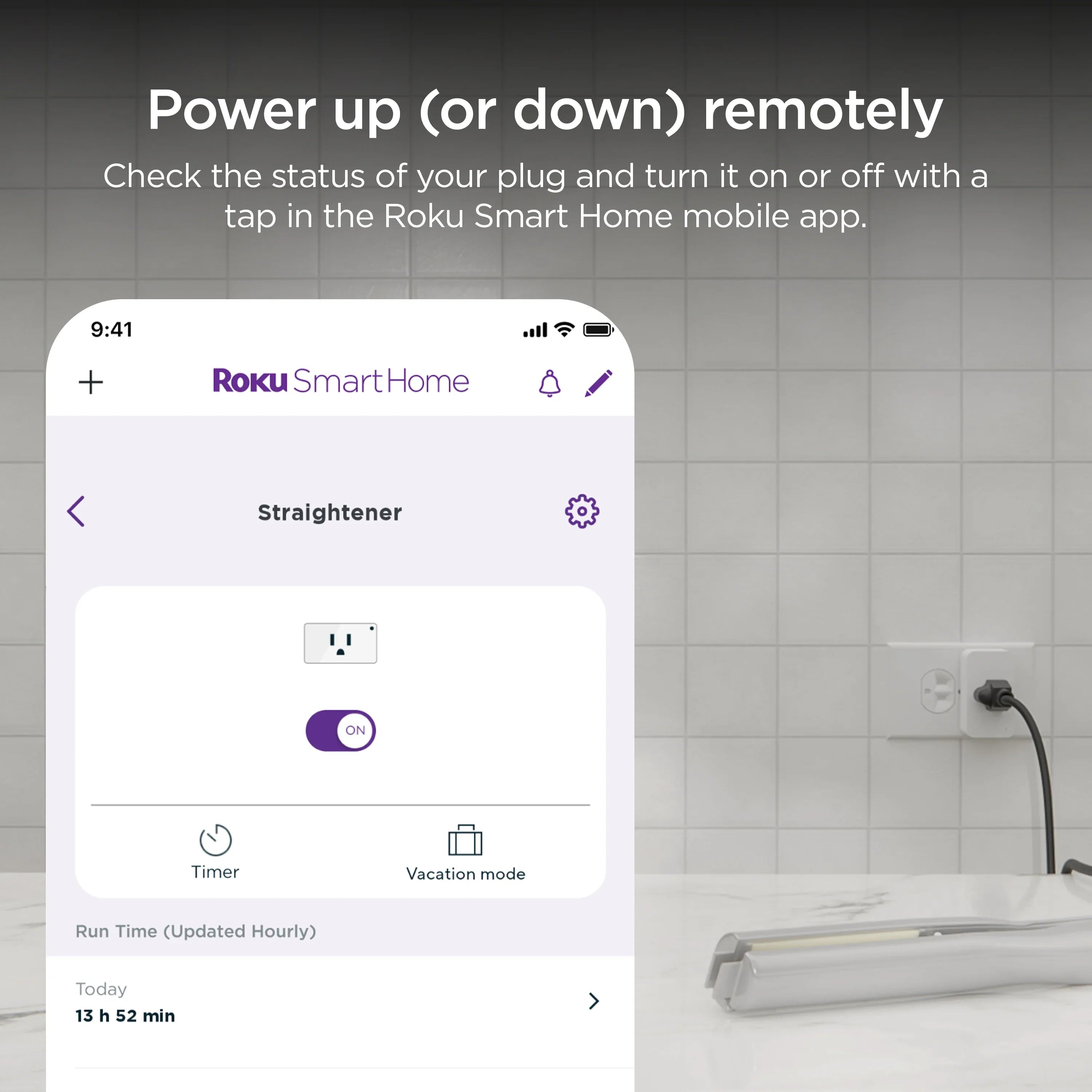 Roku Smart Home Indoor Smart Plug SE with Custom Scheduling, Remote Power, and Voice Control - up to 15 Amps