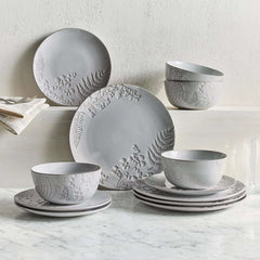 Better Homes & Gardens-Ellie Gray Stoneware 12-Piece Dinnerware Set