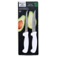 Blister pack utility knife set with two white-handled knives