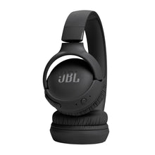 Black on-ear headphones with padded headband, ear cup controls, and cushioned pads