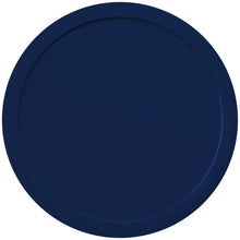 Blue canister lid with smooth circular top surface