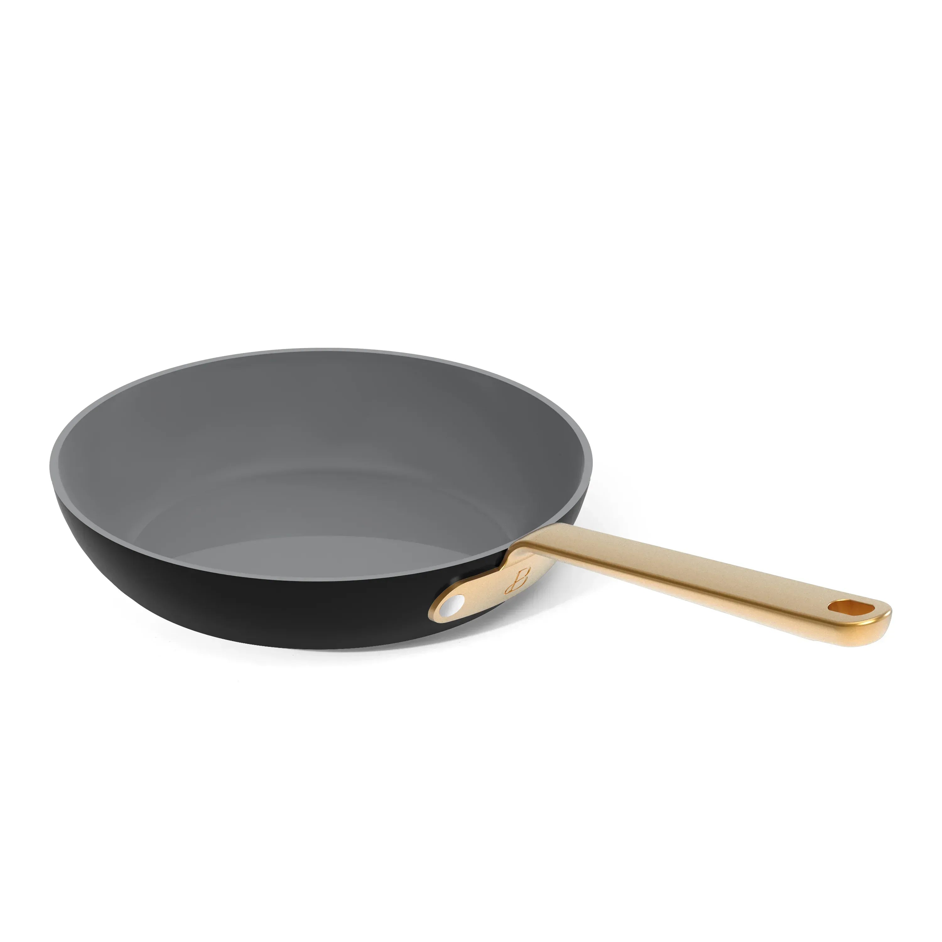 Beautiful 12-Piece Ceramic Nonstick Cookware Set, Pots and Pans with Strainer Lids, Black Sesame by Drew Barrymore