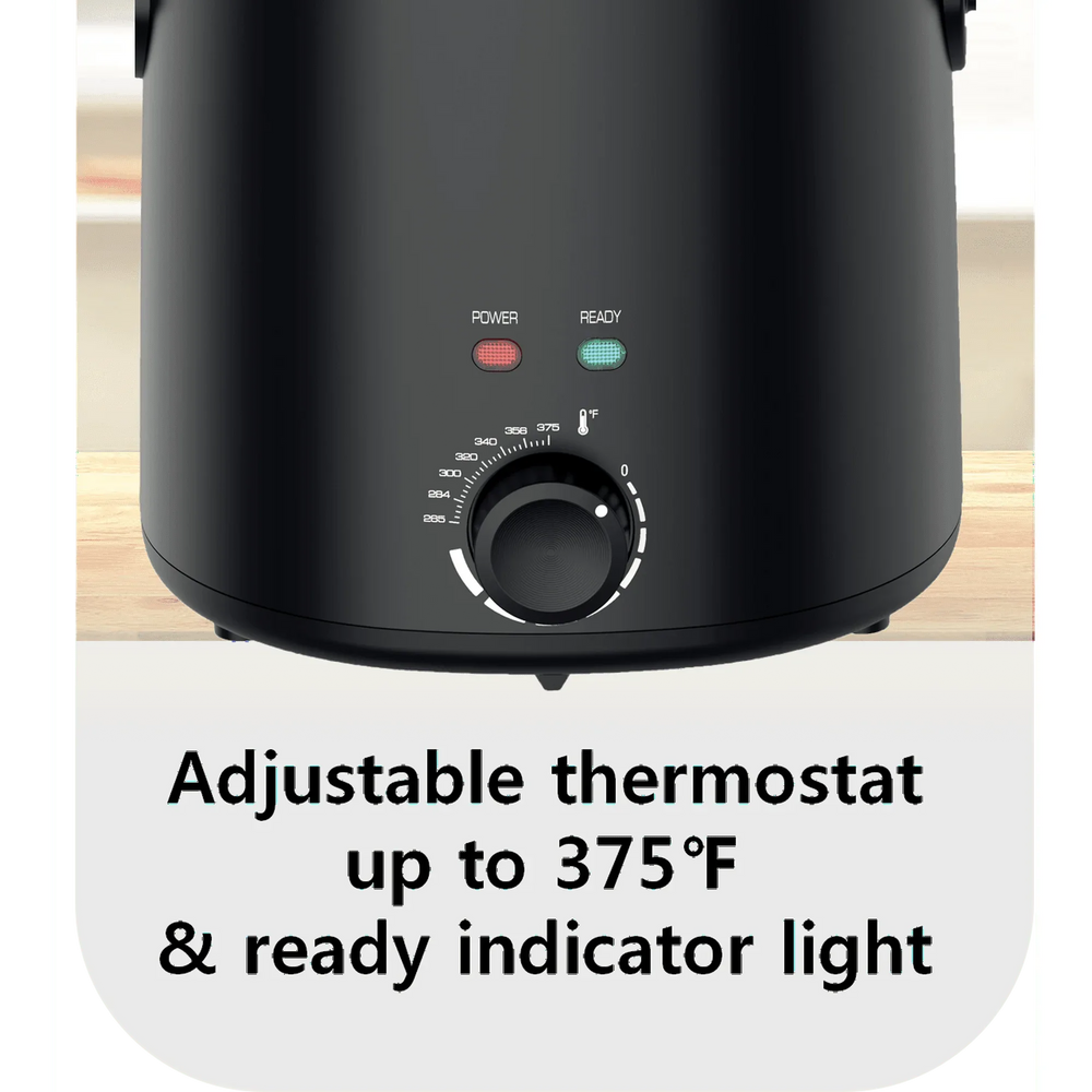 Mainstays 2QT Electric Deep Fryer, Matte Black - Household, 1000W - USA MEGA SHOP