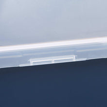 Navy cat litter box rim with clear shield support detail