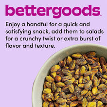 Bowl of roasted garlic and herb pistachios with bettergoods branding