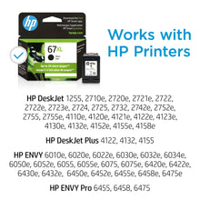 HP 67XL black ink cartridge box with loose cartridge