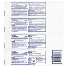 Toothpaste 4-pack back panel with drug facts ingredient information boxes