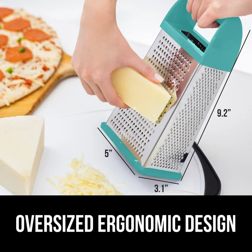 GORILLA GRIP Cheese Grater, BPA Free Stainless Steel Box Graters, Cheeses and Veggie Shredder - USA MEGA SHOP
