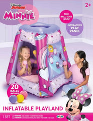 Minnie Mouse Preschool Indoor Inflatable Ball Pit Playland with 20 Soft Flex Balls, Ages 2-4, Pink - USA MEGA SHOP