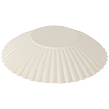 Off-white ribbon decorative bowl with scalloped, concentric pleats and central well