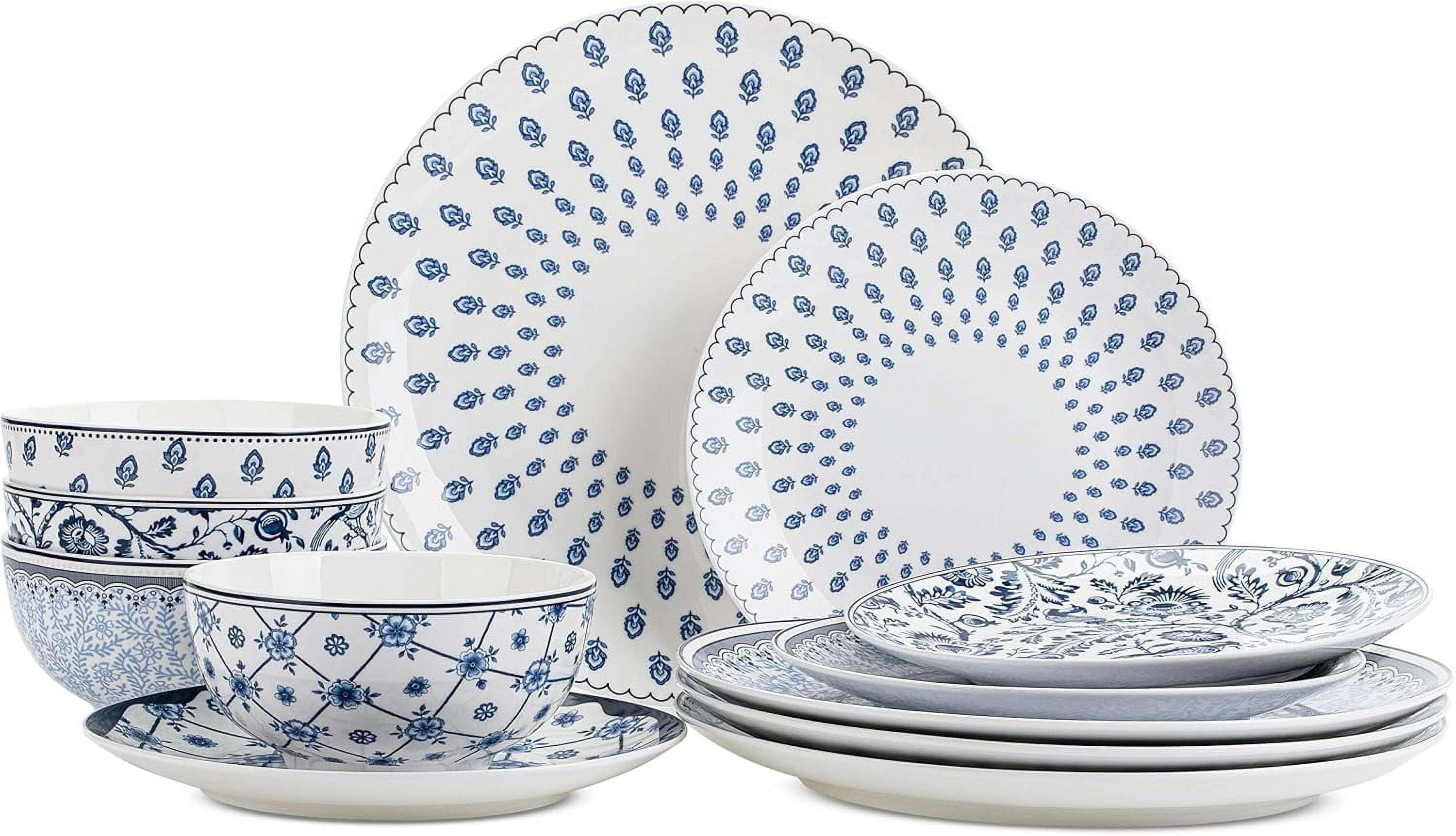 BTaT- Dinnerware Sets for 4, 12 pcs, Ceramic Dinnerware Sets