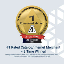 CustomerLab #1 winner badge with rating information for supplement catalog