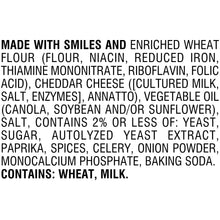 Ingredient list for cheddar baked snack crackers carton