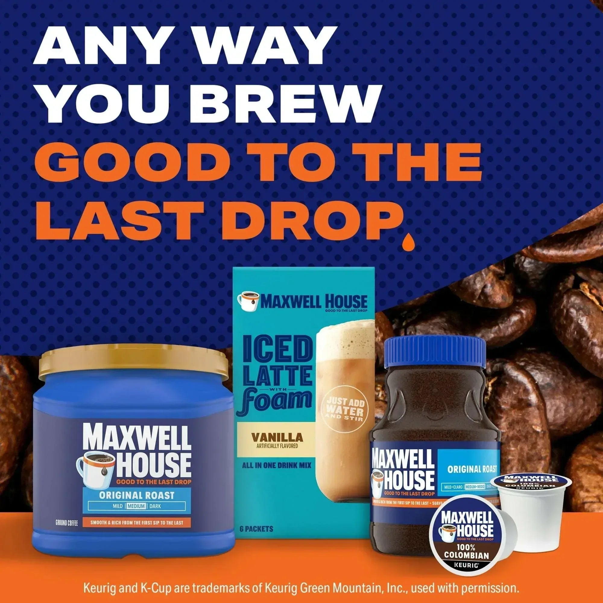 Maxwell House Original Roast Ground Coffee, 10.3 oz Canister, Medium