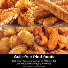 Collage of crispy fried chicken and breaded fried food close-ups