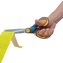 Westcott non-stick scissors, blue handles with orange finger loops.
