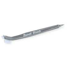 Bundt cleaning brush with gray bristles and molded handle
