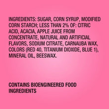 Ingredients panel: sugar, corn syrup, modified corn starch, citric acid; bioengineered food